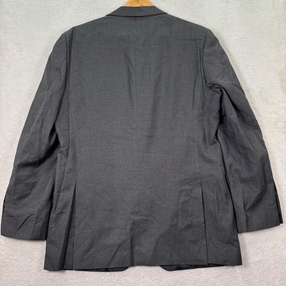 Carlo Lusso Blazer Jacket Mens 40R Dark Gray Long Sleeve Single Breasted Formal - Picture 3 of 12